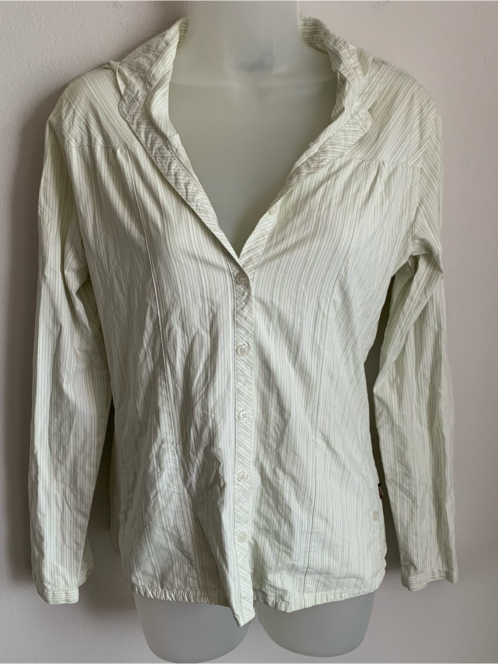 Kuhl Pale Green Pinstripe Button-Down Shirt